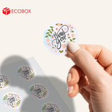  EDTT05 - Decal Thank You tròn - Trắng - In nhiều màu - 2.5cm [50 cái/pack] 