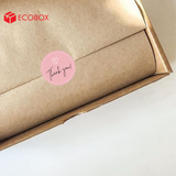 EDTT11 - Decal Thank You tròn - Hồng - In trắng đen - 2.5cm [50 cái/pack] 