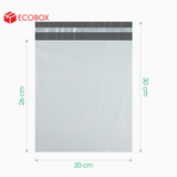  ET2TX2 - 20x30 cm - Túi nilon đóng hàng - 2 lớp - Trắng xám 