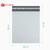  ET6TX2 - 45x60 cm - Túi nilon đóng hàng - 2 lớp - Trắng xám 