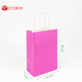  ETG6H - 20x14x7 cm - Túi giấy có quai màu hồng 