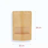  ETZ5N - 20x28cm - Túi Zipper giấy Kraft cửa sổ full - Nâu 