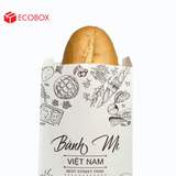  EFT1T4N - Túi bánh mì trắng in nâu - "Best street food" - 24x10x4 cm 