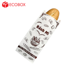  EFT1T5N - Túi bánh mì trắng in nâu - "Giỏ bánh mì" - 24x10x4 cm 