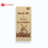  EFT1N2NN - Túi bánh mì nâu in nâu đỏ - "Cối xay gió" - 24x10x4 cm 