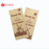  EFT1N2NN - Túi bánh mì nâu in nâu đỏ - "Cối xay gió" - 24x10x4 cm 