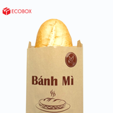  EFT1N2NN - Túi bánh mì nâu in nâu đỏ - "Cối xay gió" - 24x10x4 cm 