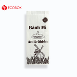  EFT1T2N - Túi bánh mì trắng in nâu - "Cối xay gió" - 24x10x4 cm 