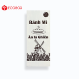  EFT1T2N - Túi bánh mì trắng in nâu - "Cối xay gió" - 24x10x4 cm 