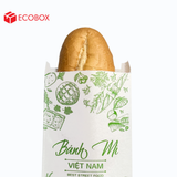  EFT1T4X - Túi bánh mì trắng in xanh lá - "Best street food" - 24x10x4 cm 