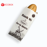  EFT1T2N - Túi bánh mì trắng in nâu - "Cối xay gió" - 24x10x4 cm 