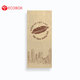  EFT1N1NN - Túi bánh mì nâu in nâu đỏ - "Xe bánh mì" - 24x10x4 cm 