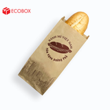  EFT1N1NN - Túi bánh mì nâu in nâu đỏ - "Xe bánh mì" - 24x10x4 cm 