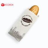  EFT1T1N - Túi bánh mì trắng in nâu - "Xe bánh mì" - 24x10x4 cm 