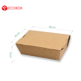  EFHD3N - Hộp giấy kraft thực phẩm - Nắp đậy - Nâu - 1200 ml 