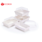  EFHP1T - Hộp giấy kraft thực phẩm - Nắp PET - Trắng - 10.5x10.5x6 cm 