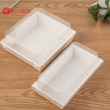  EFHP1T - Hộp giấy kraft thực phẩm - Nắp PET - Trắng - 10.5x10.5x6 cm 