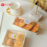  EFHP1T - Hộp giấy kraft thực phẩm - Nắp PET - Trắng - 10.5x10.5x6 cm 