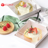  EFHP1T - Hộp giấy kraft thực phẩm - Nắp PET - Trắng - 10.5x10.5x6 cm 