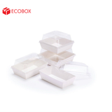  EFHP2T - Hộp giấy kraft thực phẩm - Nắp PET - Trắng - 15.5x8.5x6 cm 