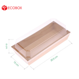  EFHP4N - Hộp giấy kraft thực phẩm - Nắp PET - Nâu - 20.5x15x6 cm 