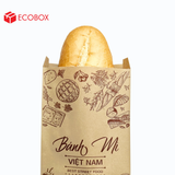 EFT1N4NN - Túi bánh mì nâu in nâu đỏ - "Best street food" - 24x10x4 cm 