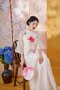 Cho thuê áo dài đính hoa 3d mẫu đơn hồng quần hồng đậm MADDY HATE ROSE trẻ trung