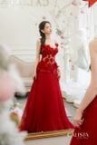  Set đỏ áo 2 dây ren chân váy xếp ly CASLITADEMINHTHANH 