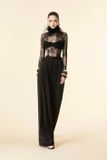 Set 4 món áo lưới bra quần tây đen dài và chùm lông trên cổ MAEL FEMME 