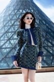  Set áo vest và chân váy xanh sọc vàng DARLING DIVA 