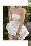  Váy trắng ngắn cúp đính hoa nổi dưới tà MAEL FEMME 