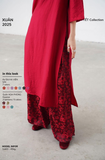  Áo dài đỏ Hạ Viên quần Hạ Vân MAGENTA VINTAGE 