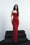  Váy đỏ dài 2 dây nhún eo LANE JT 