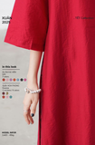  Áo dài đỏ Hạ Viên quần Hạ Vân MAGENTA VINTAGE 