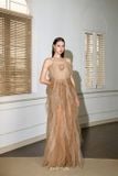  Váy voan nude dài cổ yếm XYBYMY XY 