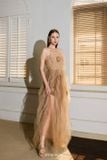  Váy voan nude dài cổ yếm XYBYMY XY 