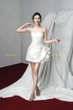  Váy trắng ngắn chân váy nhún LANEJT 