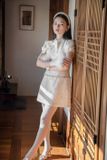  Váy kem ngắn tweed JOIE DES ROSE 