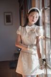 Váy kem ngắn tweed JOIE DES ROSE 