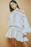  Váy trắng lụa tay dài NUDIEYE 