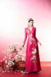  Áo dài Lylia hồng khoét bụng quần xanh LYLIA 