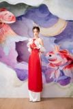  W - Áo dài đỏ cá chép LINH PHUNG 