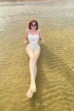  Bikini trắng 2 dây xích nhựa NG 3.5 