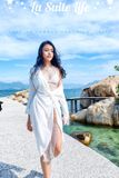 Bikini trắng kèm áo choàng lưới FANCIER 