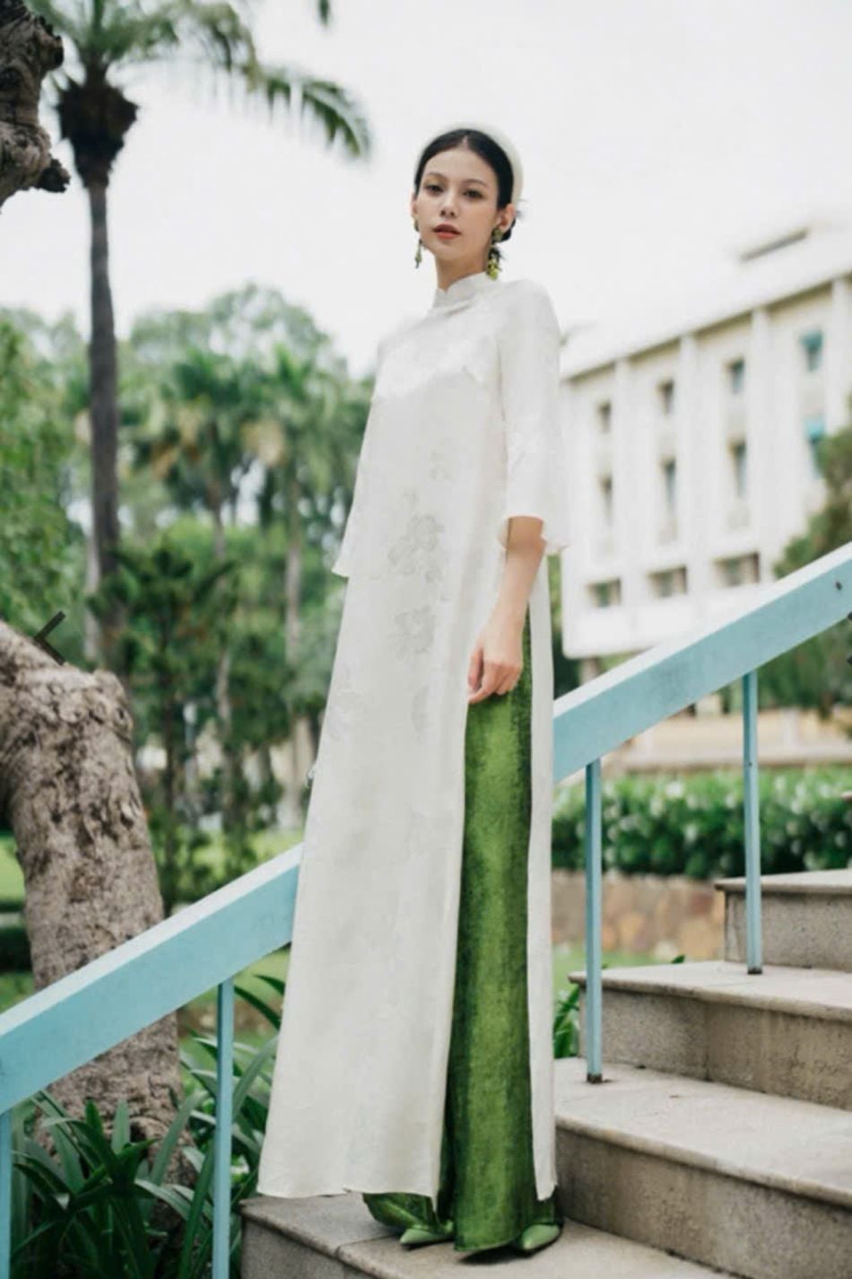  W - Áo dài BẠCH DIỆP XÉO XỌ 