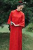 Cho thuê áo dài Chu Tường đỏ (quần đỏ đậm) XÉO XỌ sang trọng