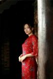  Áo dài đỏ tay lửng kèm quần đỏ DINGDANG 