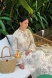  Áo dài Hoàng An xanh nhạt (quần trắng) XÉO XỌ 