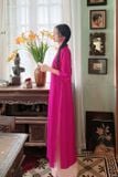  W - Áo dài Hồng Khánh (quần hồng phấn) XÉO XỌ 