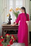  W - Áo dài Hồng Khánh (quần hồng phấn) XÉO XỌ 